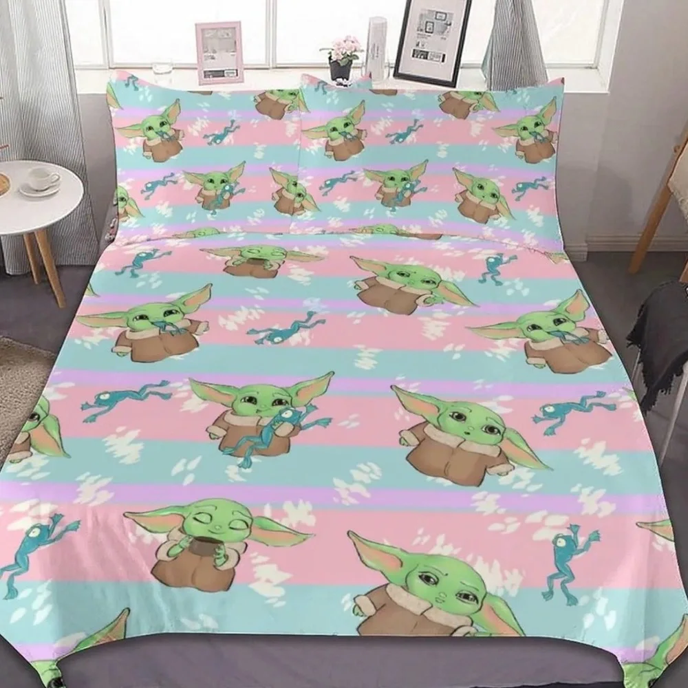 Baby YODA FULL Size Duvet Cover Set- 3 Piece Bed Set for Boys Girls